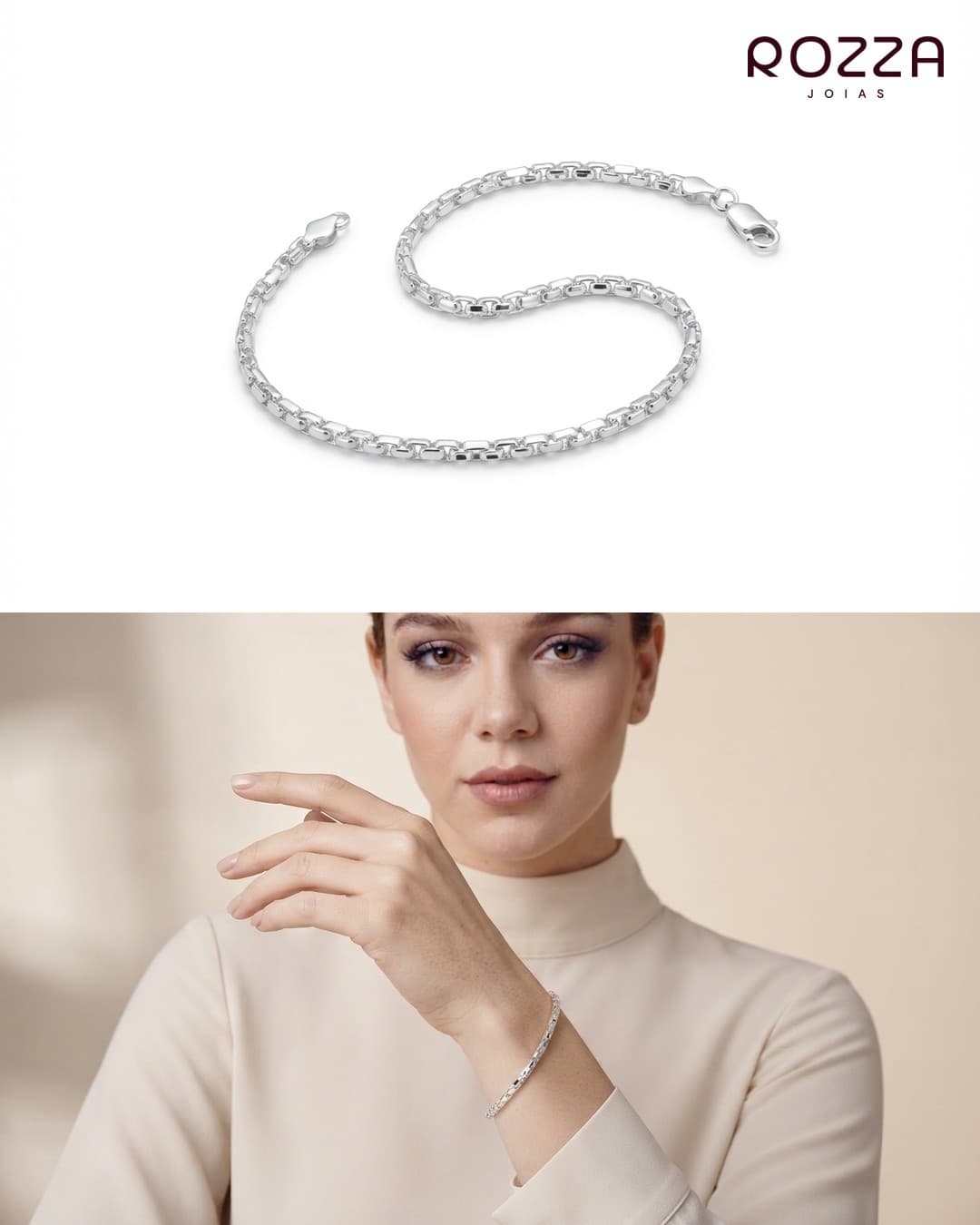 Pulseira Trama Fina Prata