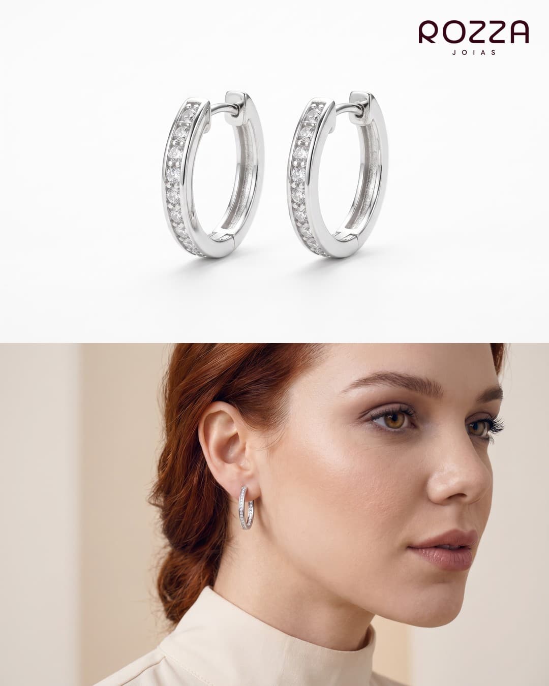 Argola Zirconias Prata
